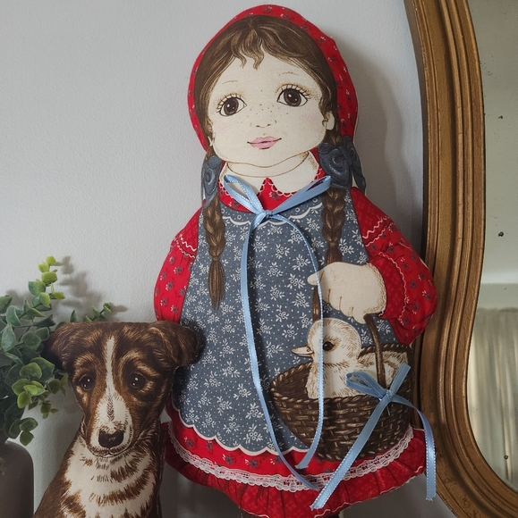Vintage Amanda & Rags Stuffed Cloth Doll & Dog - Picture 2 of 5